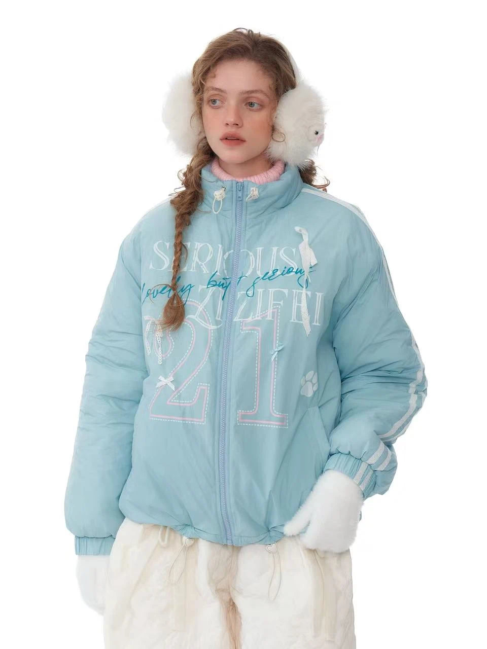 あったかブルー中綿ジャケット    OL1924