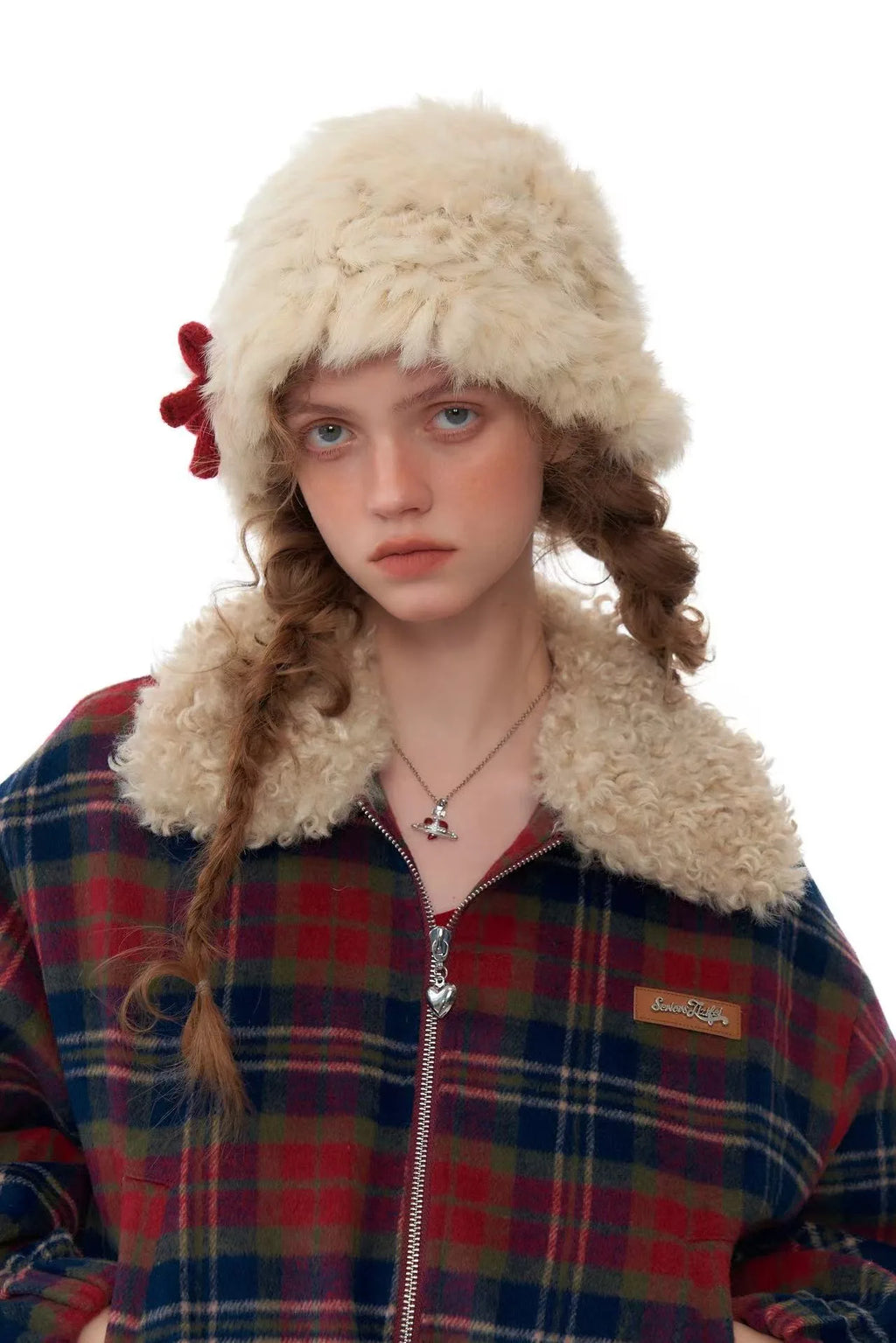 Retro Red & Blue Check Short Jacket    OL1925