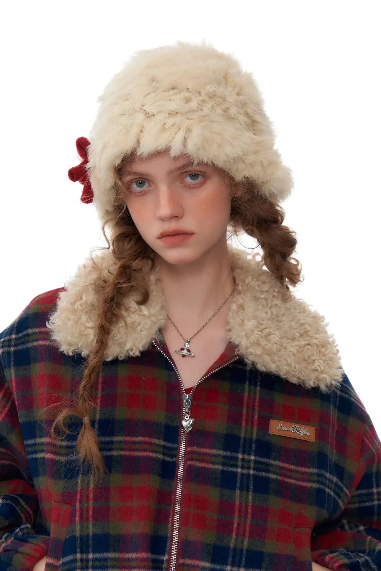 Retro Red & Blue Check Short Jacket    OL1925