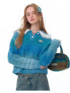 Fluffy Gradient Polo Knit    OL1926