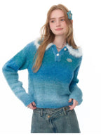 Fluffy Gradient Polo Knit    OL1926