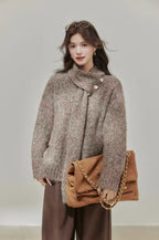 Soft V-Neck Knit with Scarf    OL1929