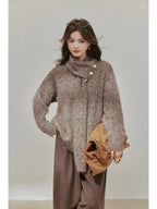 Soft V-Neck Knit with Scarf    OL1929
