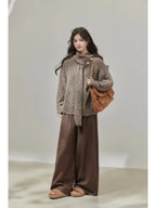 Soft V-Neck Knit with Scarf    OL1929