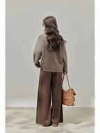 Soft V-Neck Knit with Scarf    OL1929