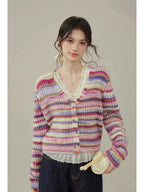 Pastel Stripe Knit Cardigan    OL1931