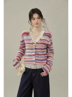 Pastel Stripe Knit Cardigan    OL1931