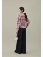 Pastel Stripe Knit Cardigan    OL1931