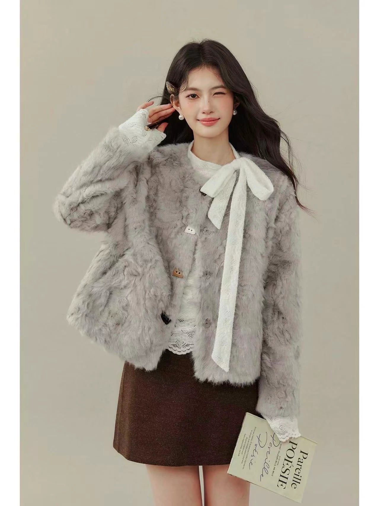 Faux Shearling Coat    OL1932