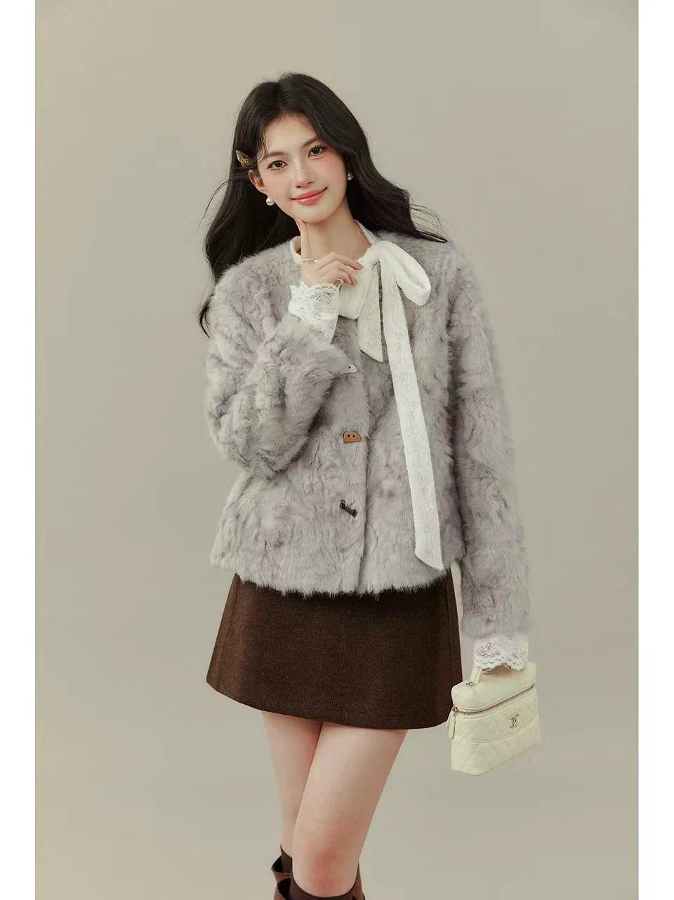 Faux Shearling Coat    OL1932