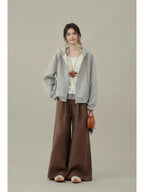 Chic Gray Hoodie Top    OL1934