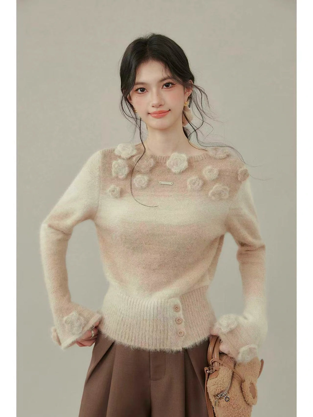 Knitted Long Sleeve Top    OL1936