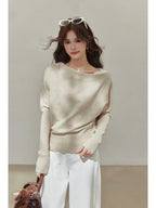 Slanted Shoulder Knit Top    OL1937