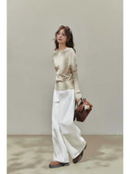 Slanted Shoulder Knit Top    OL1937