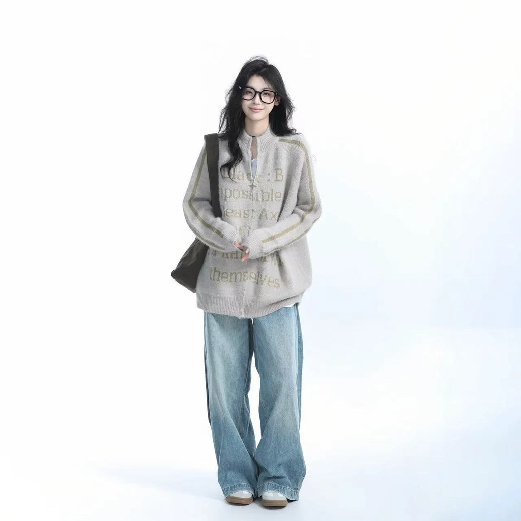 Relaxed High-Street Zip Cardigan    OL1945