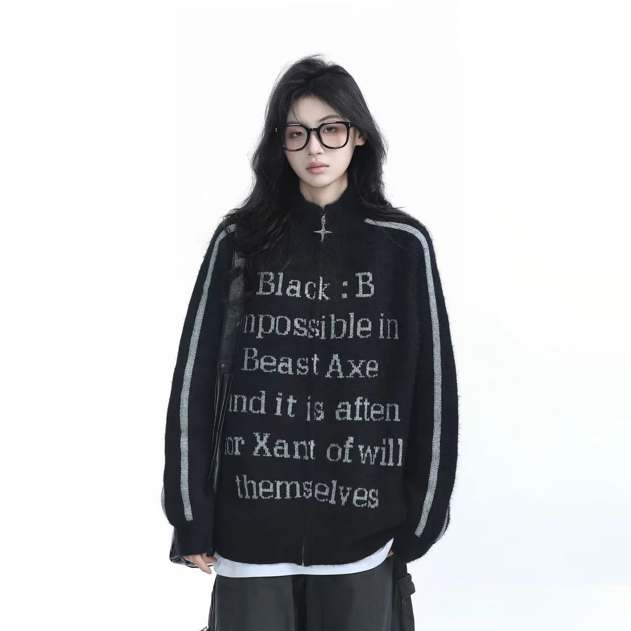 Relaxed High-Street Zip Cardigan    OL1945