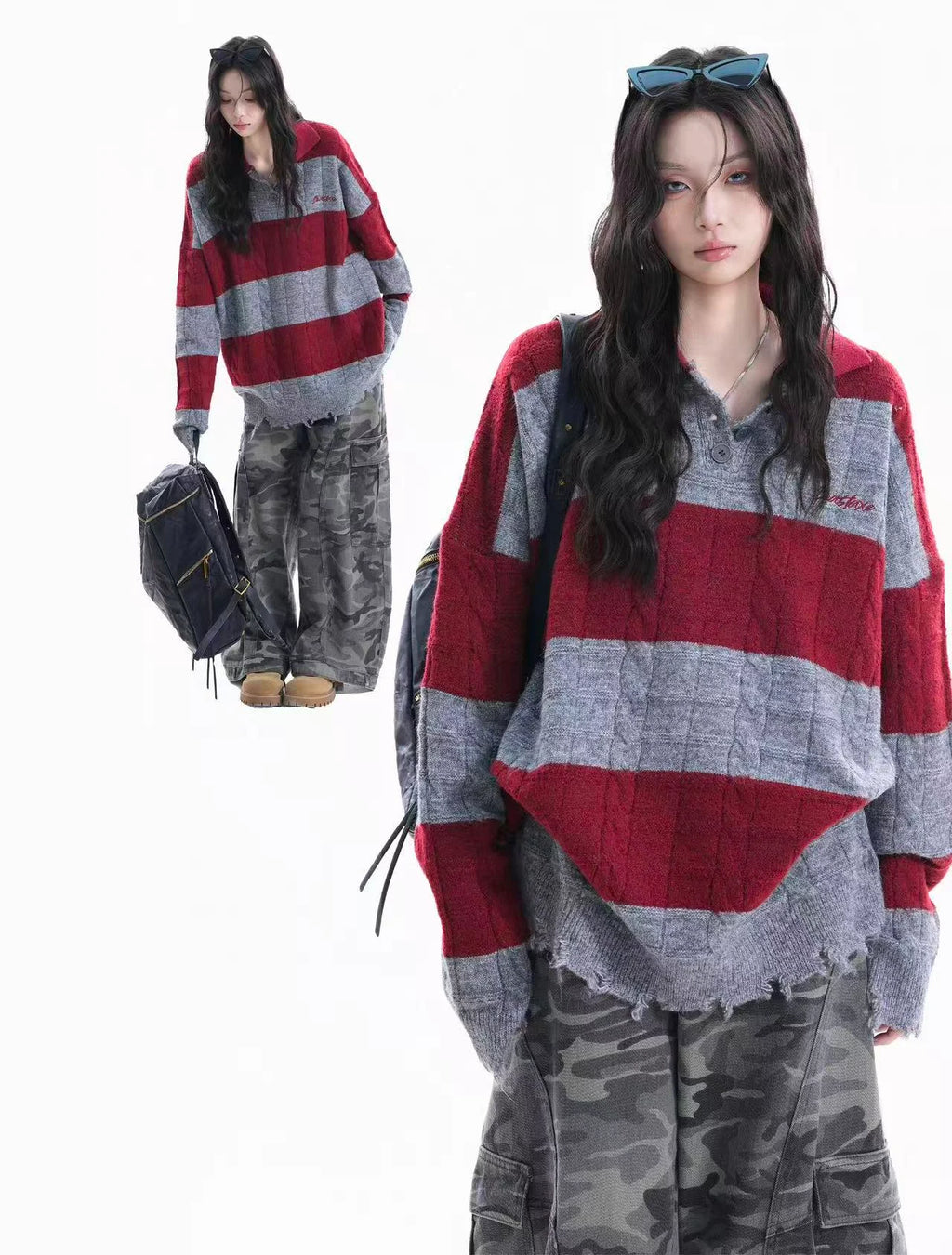 Contrast Hem Street Polo Knit    OL1946