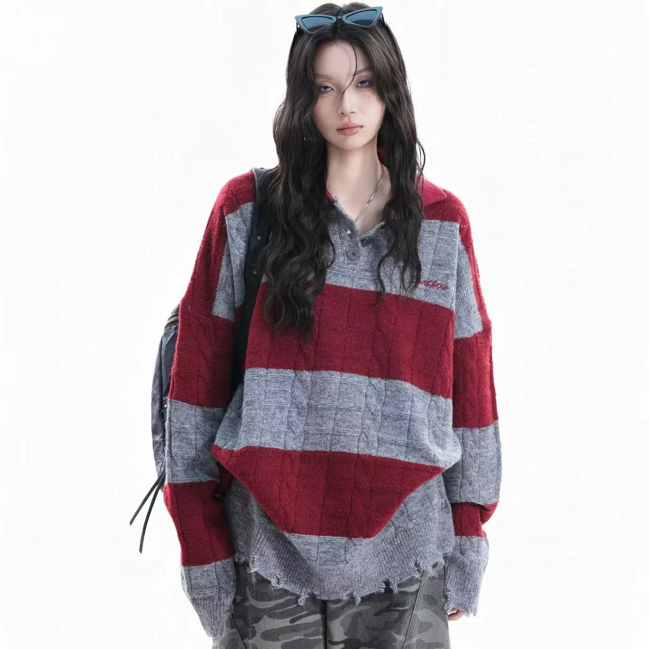 Contrast Hem Street Polo Knit    OL1946