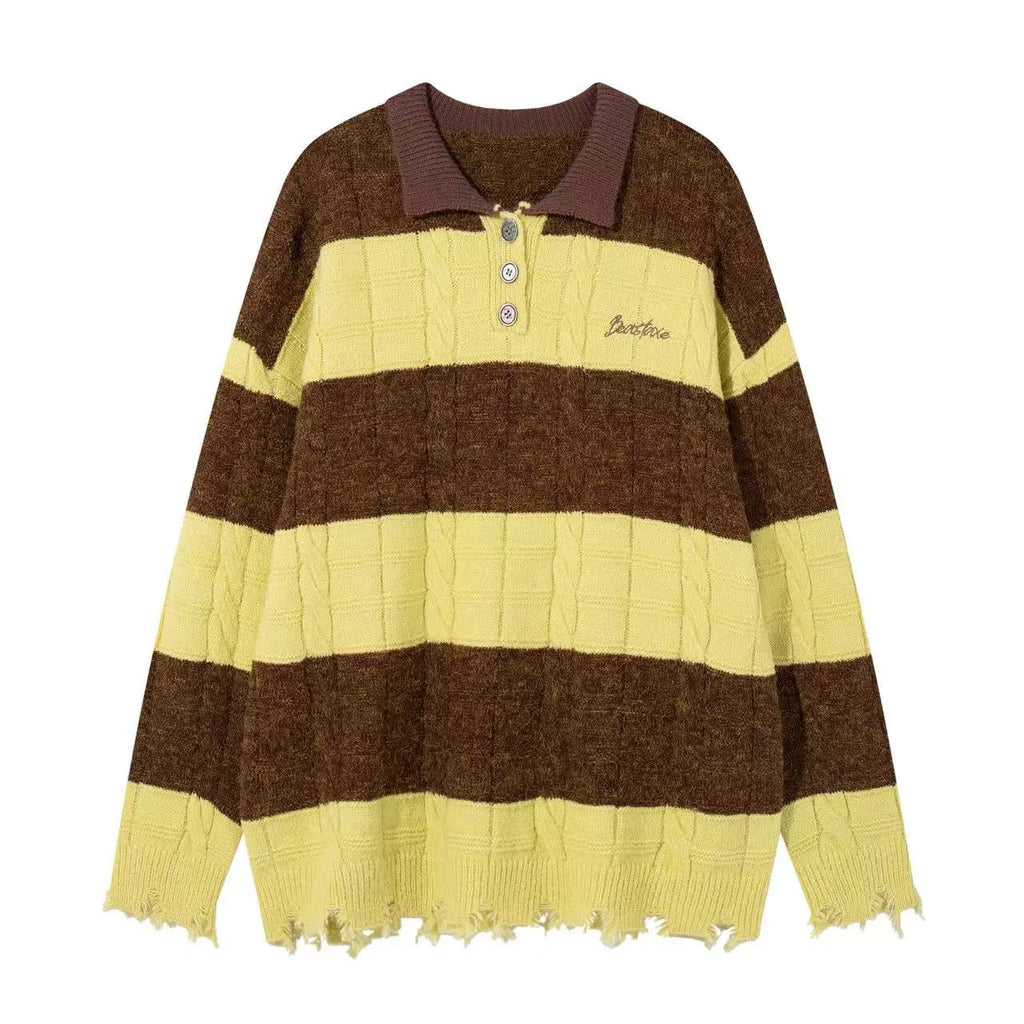 Contrast Hem Street Polo Knit    OL1946