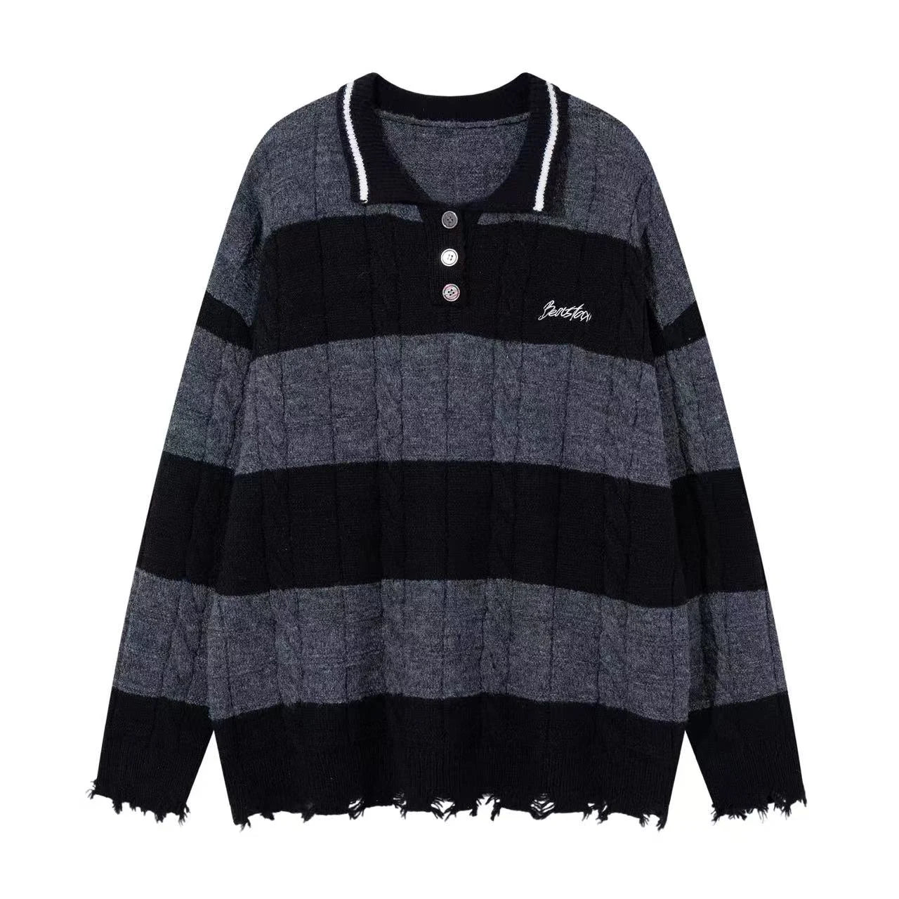 Contrast Hem Street Polo Knit    OL1946