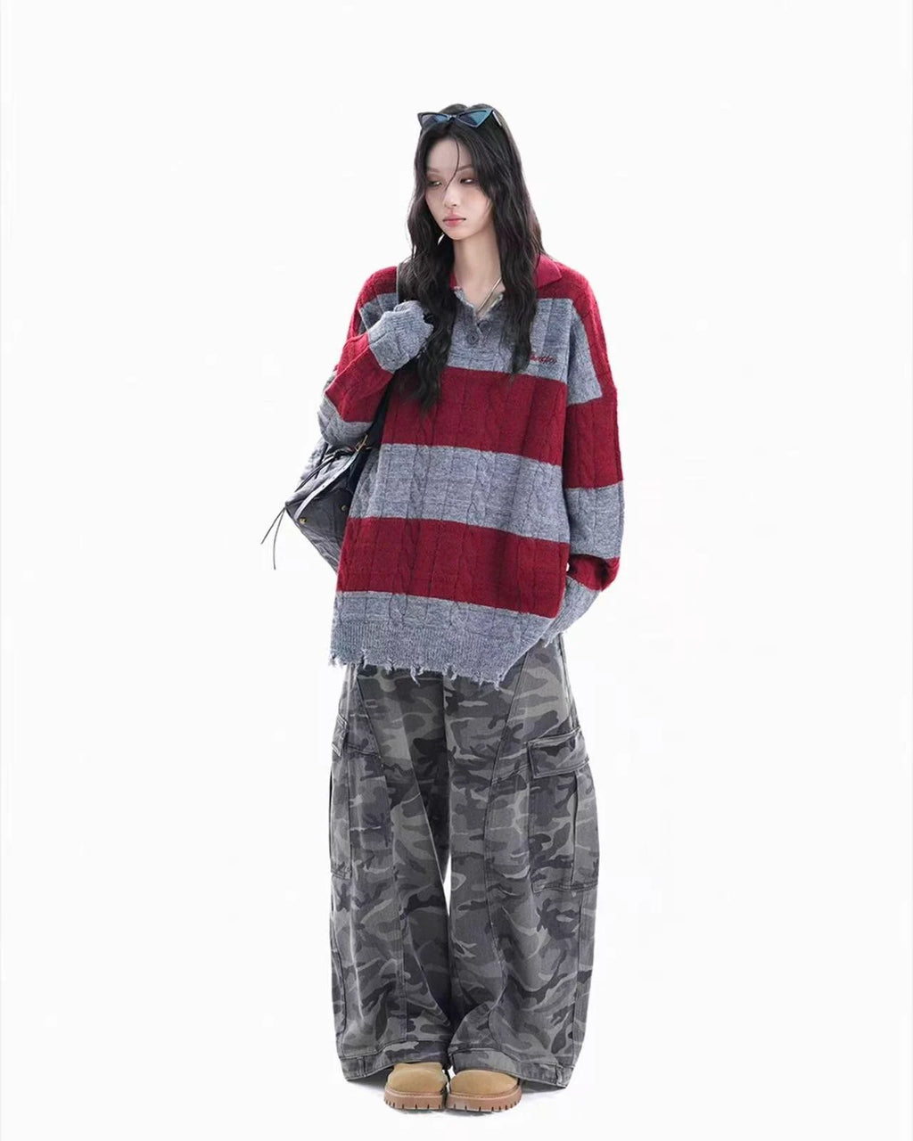 Contrast Hem Street Polo Knit    OL1946