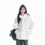 Retro Colorblock Plush Sherpa Coat    OL1948