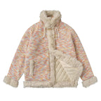 Retro Colorblock Plush Sherpa Coat    OL1948