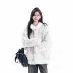 Retro Colorblock Plush Sherpa Coat    OL1948