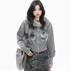 Faux Fur Hooded Zip-Up Jacket    OL1950