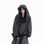 Vintage Stripe Oversized Hoodie    OL1952