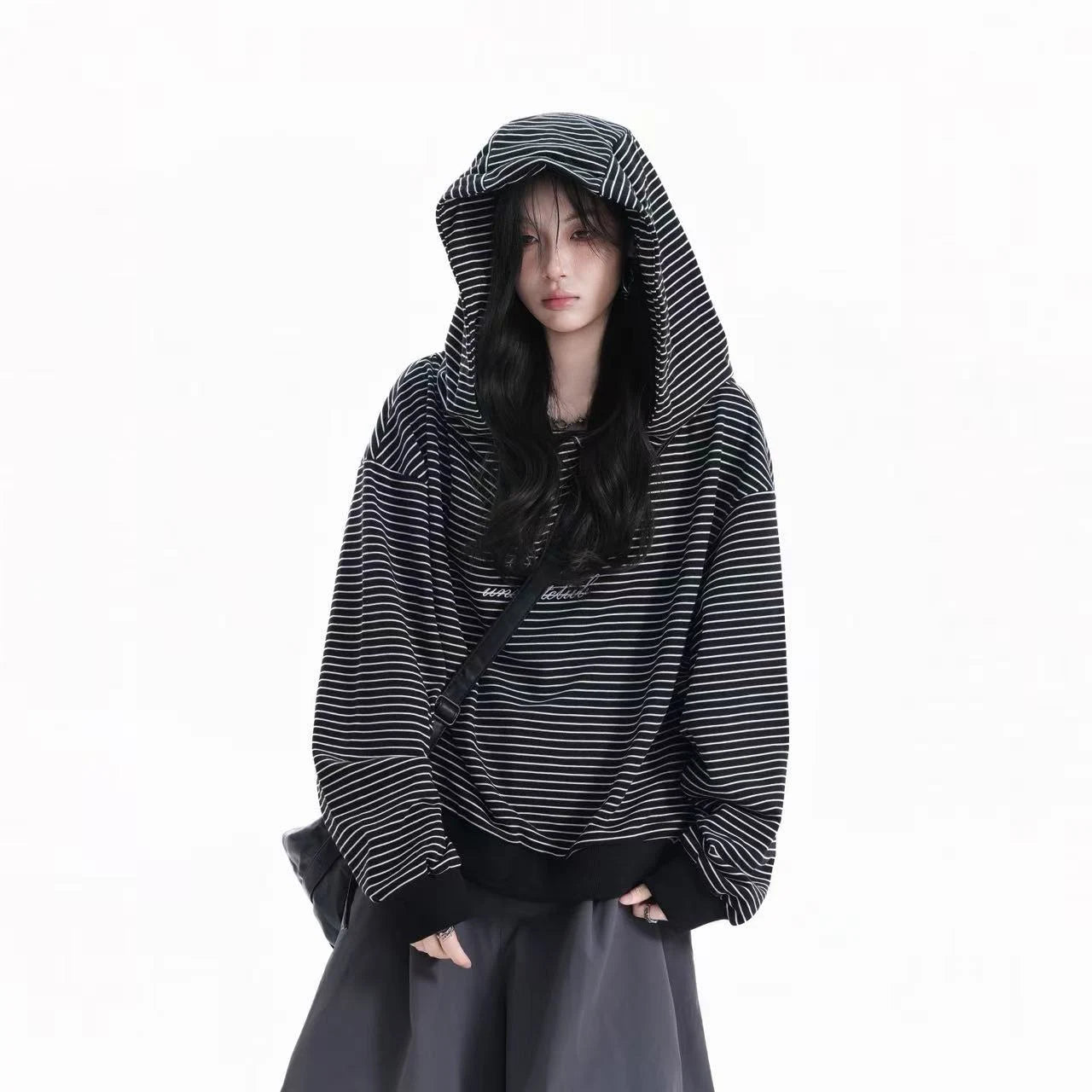 Vintage Stripe Oversized Hoodie    OL1952