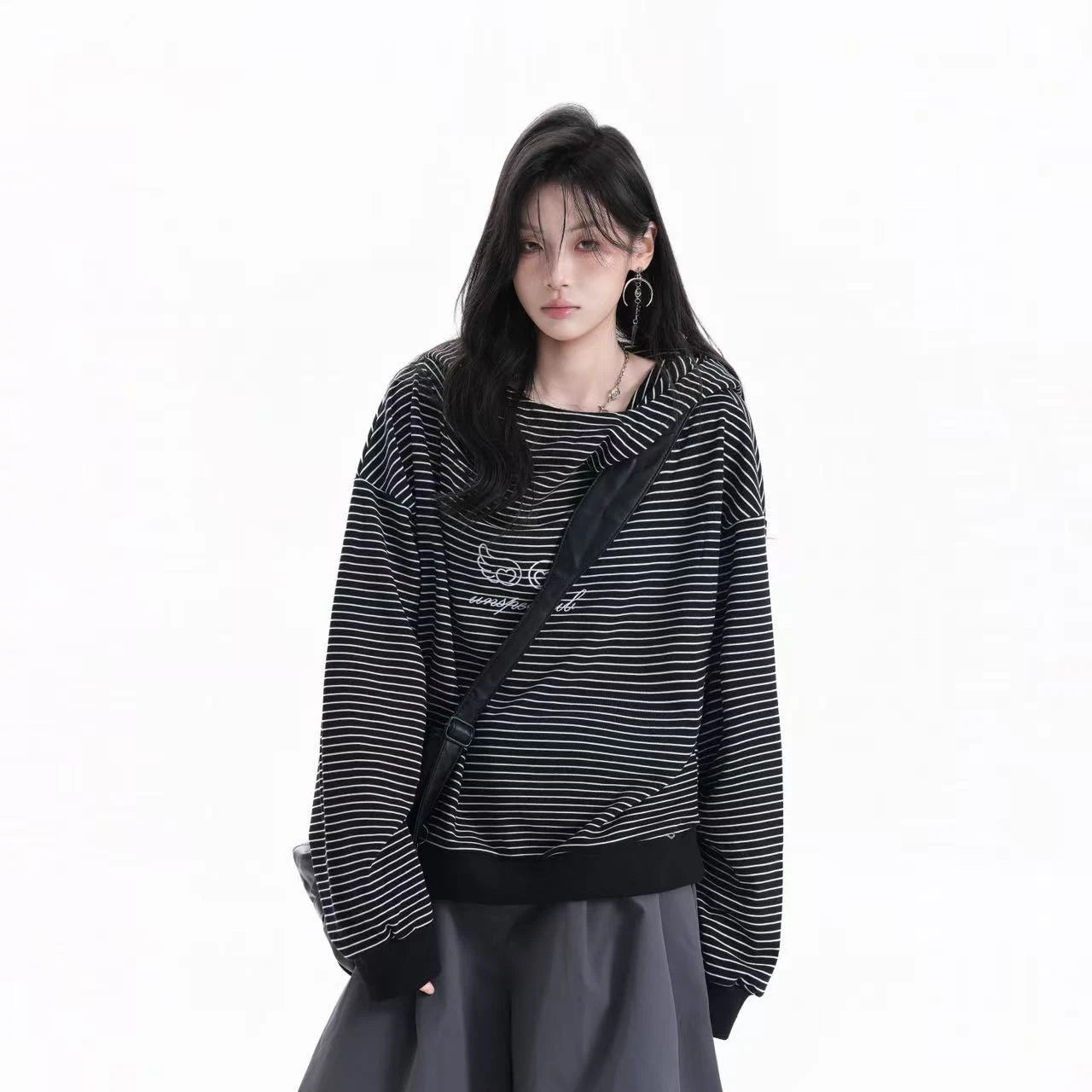 Vintage Stripe Oversized Hoodie    OL1952