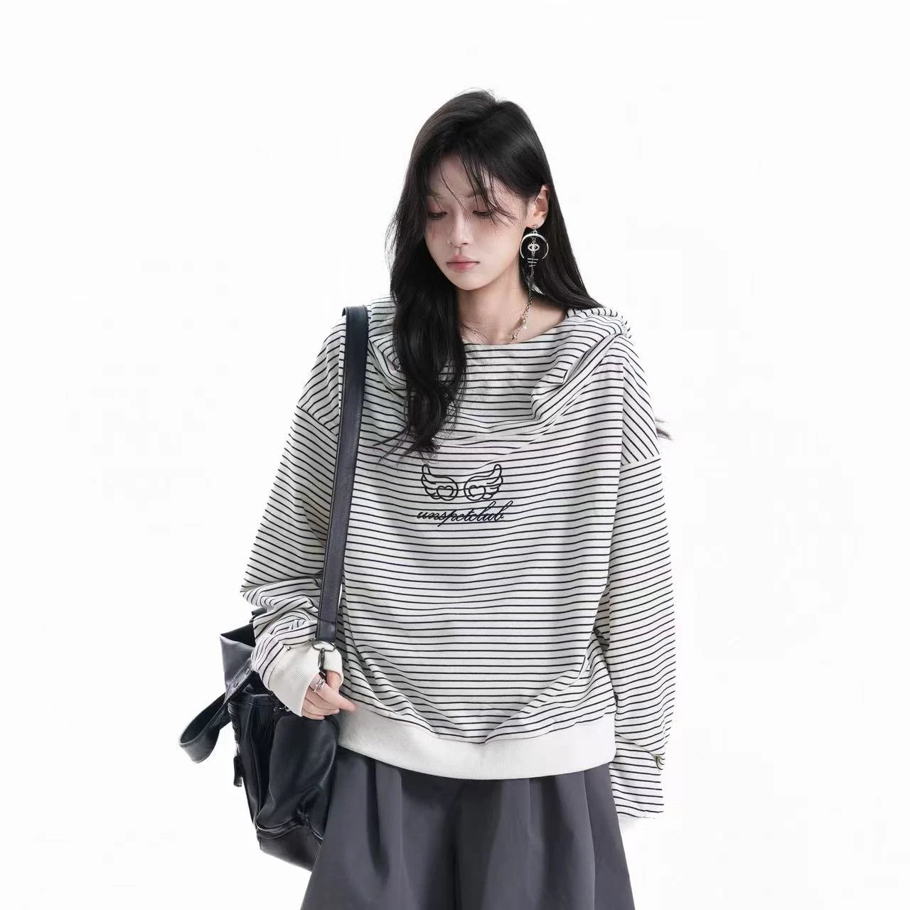 Vintage Stripe Oversized Hoodie    OL1952