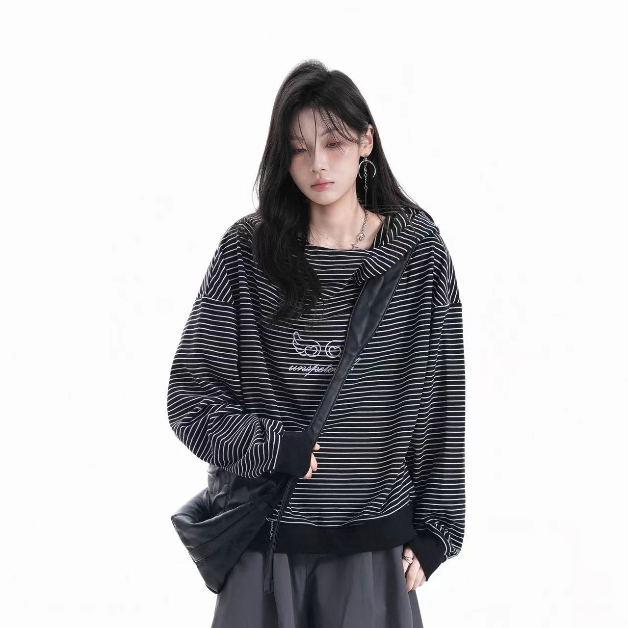 Vintage Stripe Oversized Hoodie    OL1952