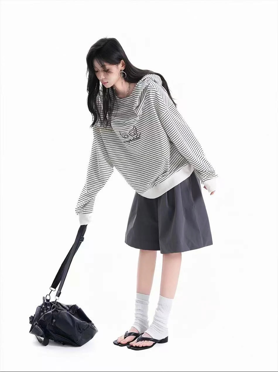 Vintage Stripe Oversized Hoodie    OL1952