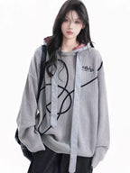 Vintage Contrast Stitch Hooded Knit   OL1955