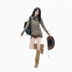 Deconstructed Patchwork Hooded Knit  OL1957