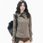 Deconstructed Patchwork Hooded Knit  OL1957