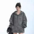 Dyed Plaid Oversize Hoodie  OL1960