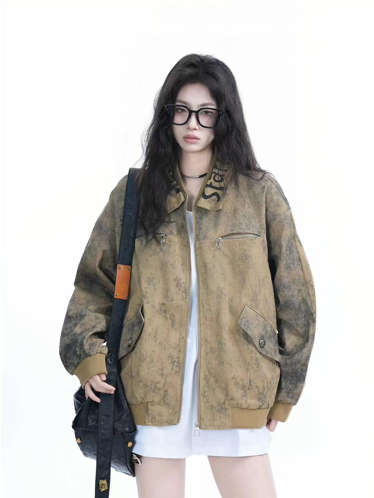 Washed Denim Oversized Jacket   OL1964