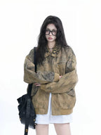 Washed Denim Oversized Jacket   OL1964