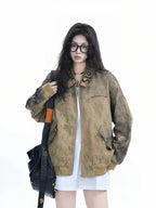 Washed Denim Oversized Jacket   OL1964