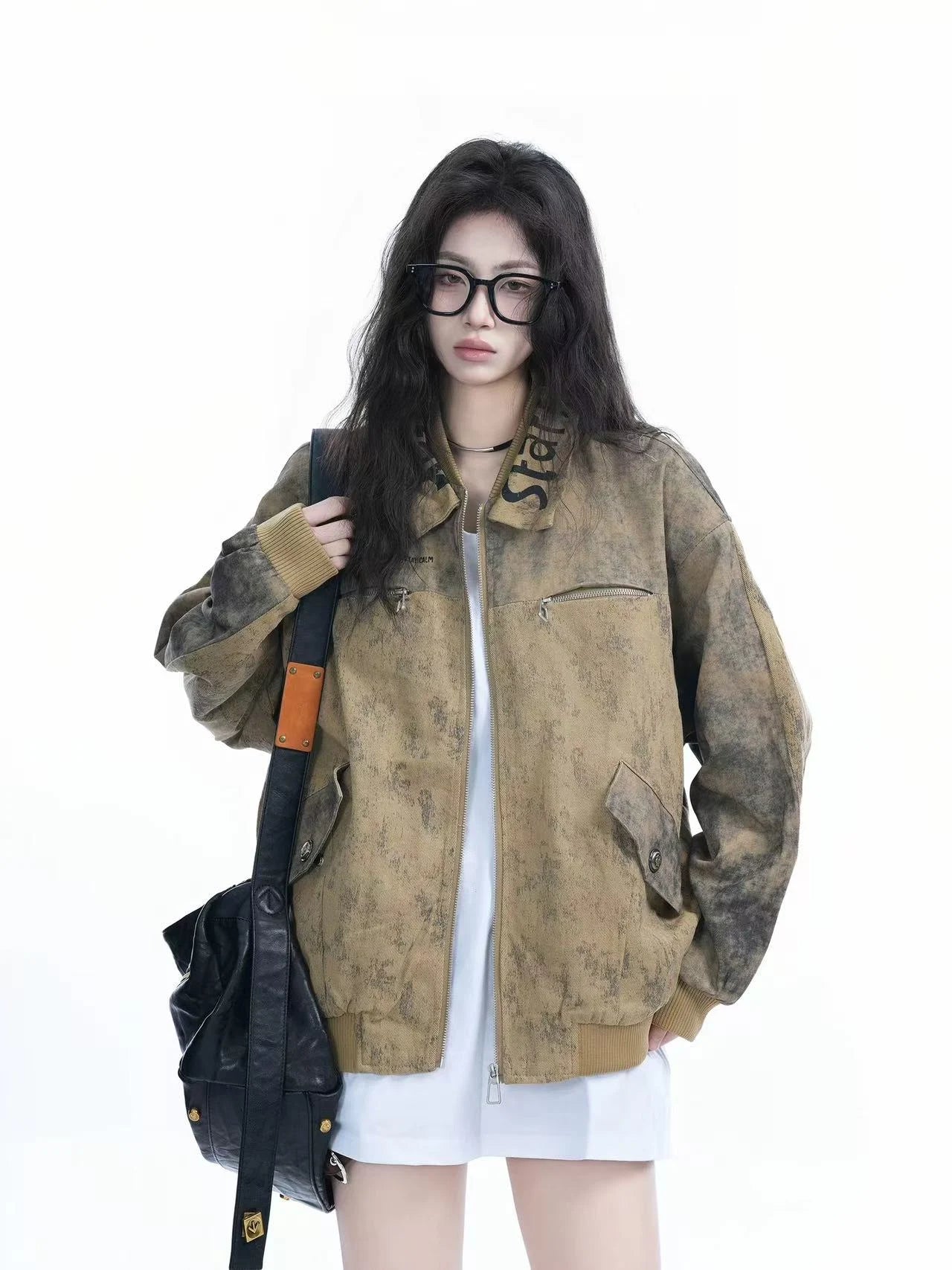 Washed Denim Oversized Jacket   OL1964