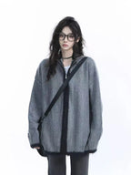 Zipped Knit Cardigan   OL1968