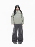 Vintage Shearling Collar Padded Jacket   OL1969