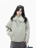 Vintage Shearling Collar Padded Jacket   OL1969