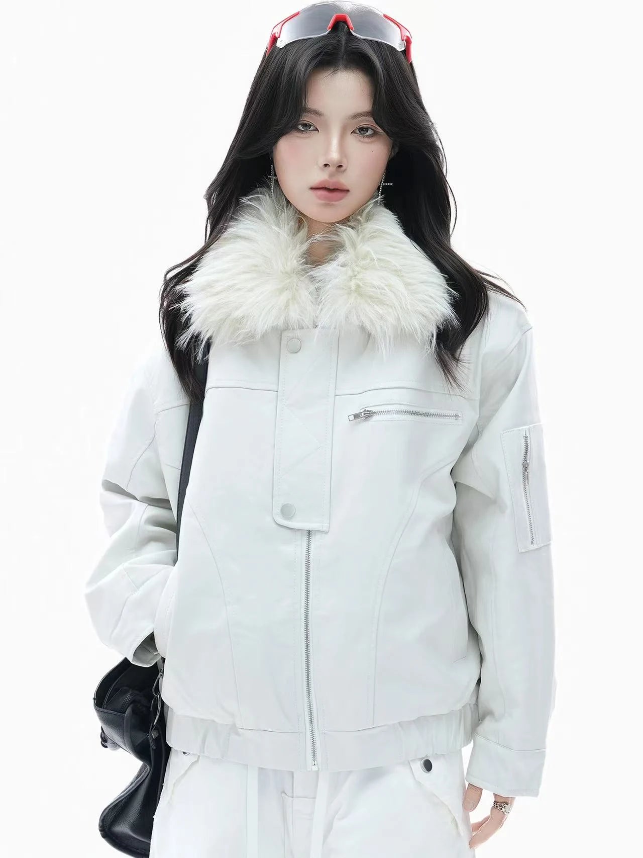 Vintage Shearling Collar Padded Jacket   OL1969