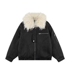 Vintage Shearling Collar Padded Jacket   OL1969