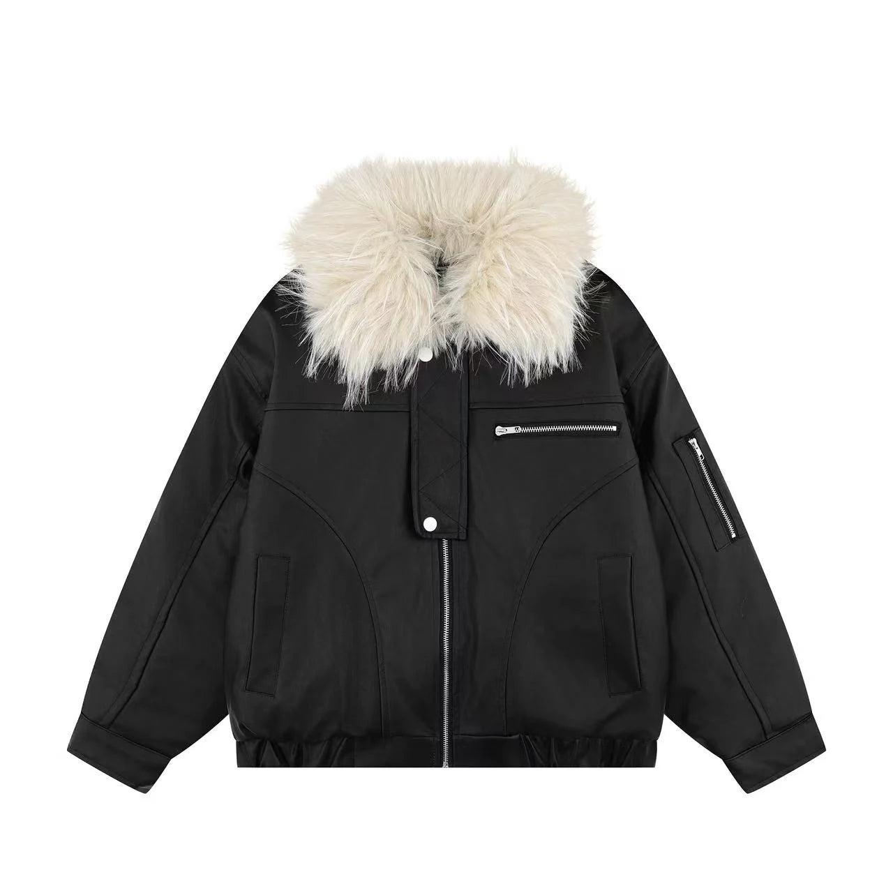 Vintage Shearling Collar Padded Jacket   OL1969