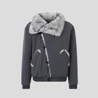 Oversized Shearling Lapel Padded Coat   OL1972